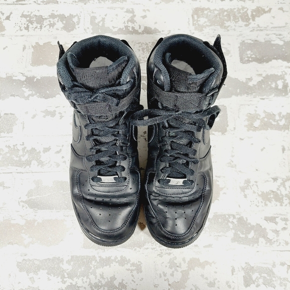 Nike Black AF1 Air Force Lace-Up High Boots K404 - Picture 7 of 10